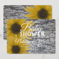 Baby Shower Tournesols en Bois de bouleau Réaliste
