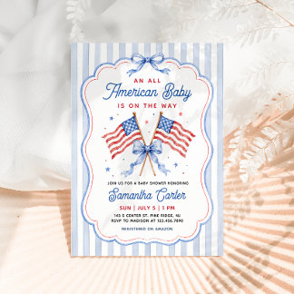 Invitation Baby Shower Tout Américain