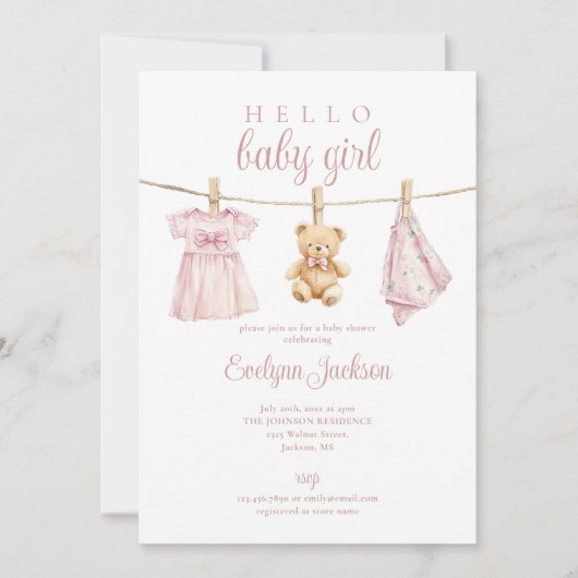 Invitation Baby shower Tout en un (Devant)