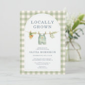 Invitation Baby Shower "Tout en Un" de Produits Locaux (Debout devant)