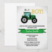 Invitation Baby shower tracteur, Garçon tracteur (Devant / Derrière)