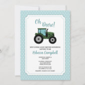 Invitation Baby shower tracteur, Tractor Boy Invit (Devant)