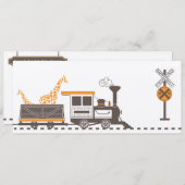 Invitation Baby shower - Train animal (Devant / Derrière)