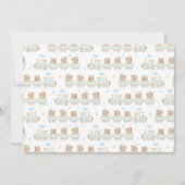 Invitation Baby Shower Train Bleu Ours (Dos)