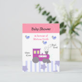 Invitation Baby Shower Train Choo Choo (Debout devant)