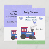 Invitation Baby Shower Train Choo Choo (Devant / Derrière)