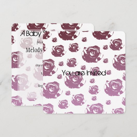 Invitation Baby shower transparent (Devant / Derrière)