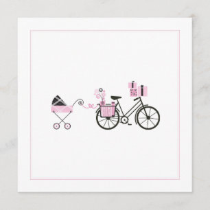 Invitation Baby shower - Transport de vélos et de
