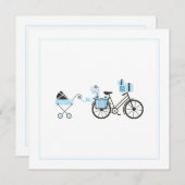 Invitation Baby shower - Transport de vélos et de  (Devant / Derrière)