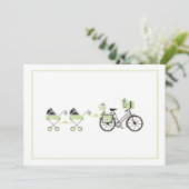 Invitation Baby shower - Transport de vélos et de  (Debout devant)