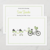 Invitation Baby shower - Transport de vélos et de  (Devant / Derrière)
