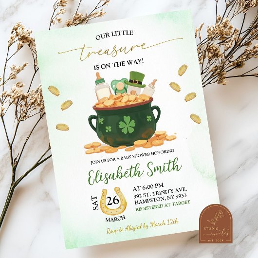 Invitation Baby Shower Trésor de Saint-Patrick