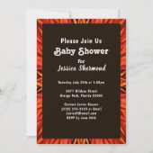 Invitation Baby shower tribal cuivre orange Abstrait (Devant)