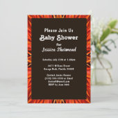 Invitation Baby shower tribal cuivre orange Abstrait (Debout devant)