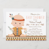 Invitation Baby shower tribal de Boho (Devant)