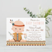 Invitation Baby shower tribal de Boho (Debout devant)