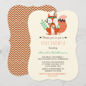 Invitation Baby shower Tribal de renard de bois (Devant / Derrière)