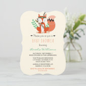 Invitation Baby shower Tribal de renard de bois (Debout devant)