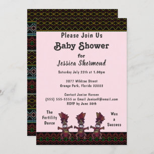 Invitation Baby shower tribal Neon Danse Abstraite de fertili