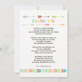 Invitation Baby shower tribal PoèmeMerci note, neutre (Devant)