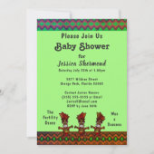 Invitation Baby shower tribal Vert Danse Abstraite de fertili (Devant)