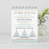 Invitation baby shower tribal "Wild One" (Debout devant)