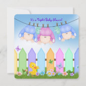 Invitation Baby shower Triplé (Devant)