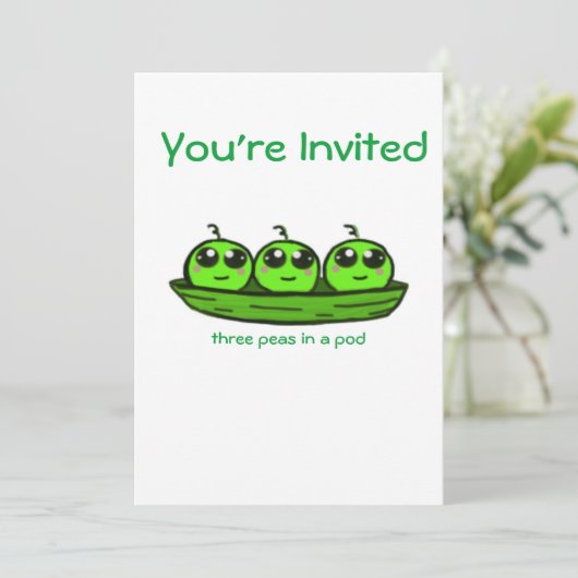 Invitation Baby shower Triplet (Debout devant)