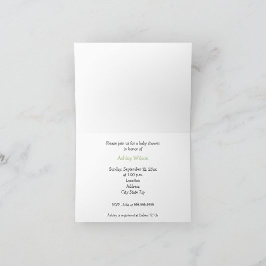 Invitation Baby shower Triplets (Intérieur)