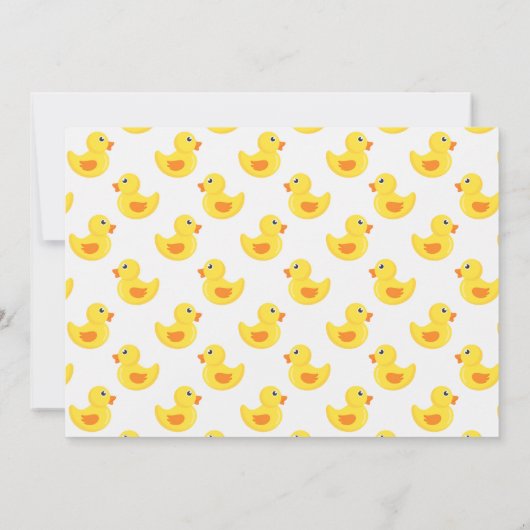Invitation Baby shower Triplets de canard en caoutchouc (Dos)