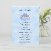 Invitation Baby shower Triplets Ethnic Baby Boy (Debout devant)
