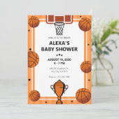 Invitation Baby shower trophée du plateau de basket-ball (Debout devant)