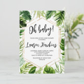 Invitation Baby shower tropical (Debout devant)