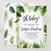 Invitation Baby shower tropical (Devant / Derrière)