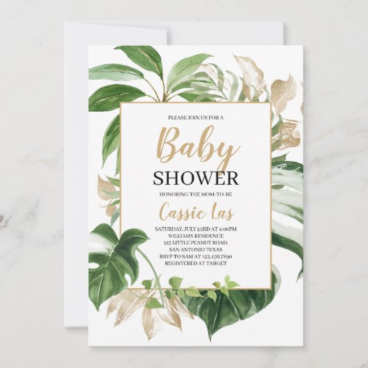 Invitation Baby shower tropical (Devant)