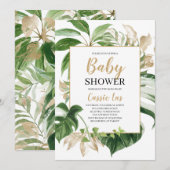 Invitation Baby shower tropical (Devant / Derrière)