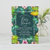 Invitation Baby shower tropical (Debout devant)