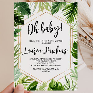 Invitation Baby Shower Tropical