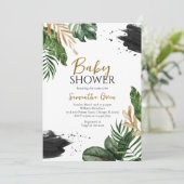 Invitation Baby shower tropical (Debout devant)