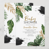 Invitation Baby shower tropical (Devant / Derrière)