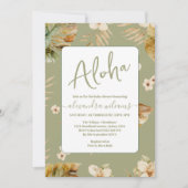 Invitation Baby shower tropical à fleurs Aloha (Devant)