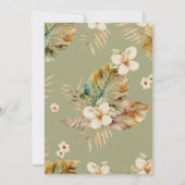 Invitation Baby shower tropical à fleurs Aloha (Dos)