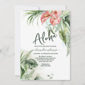 Invitation Baby shower tropical à fleurs Aloha (Devant)