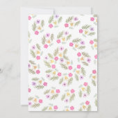 Invitation Baby Shower Tropical À L'aquarelle Flamant Rose &  (Dos)