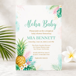 Invitation Baby Shower Tropical Aloha Ananas