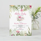 Invitation Baby shower tropical Aloha Baby (Debout devant)