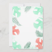 Invitation Baby shower tropical Aquarelle Monstera Coral (Dos)