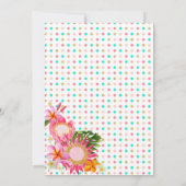 Invitation Baby shower tropical d'ananas de Flamant rose (Dos)