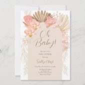 Invitation Baby shower tropical de Boho (Devant)