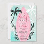 Invitation Baby shower tropical de palmiers (Devant)